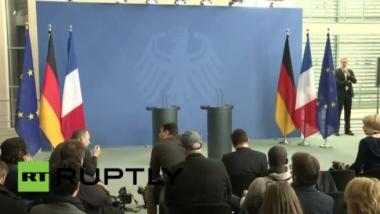 Live: Angela Merkel und François Hollande geben gemeinsame Pressekonferenz