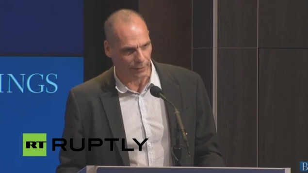 Live: Der griechische Finanzminister Varoufakis spricht über den IWF, die EZB und die EU