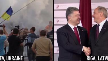 Anti-Regierungsproteste in Kiew und krampfhaftes Lächeln in Riga