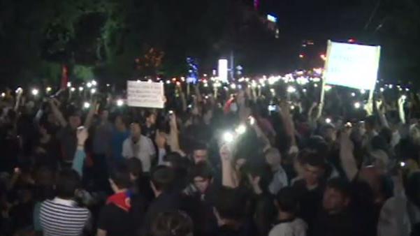 "Elektromaidan"-Proteste in Armenien über Nacht fortgesetzt - Drohnenvideo