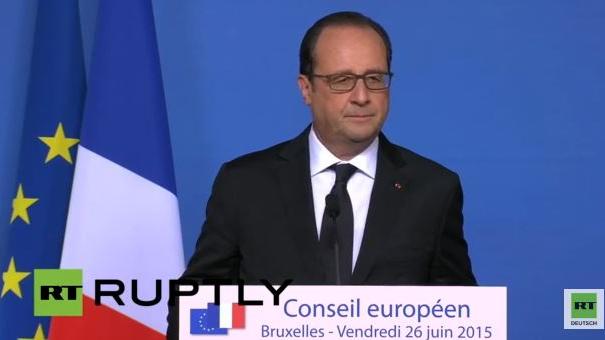 Pressekonferenz von Hollande zum Attentat auf die US-Gasfabrik in Frankreich