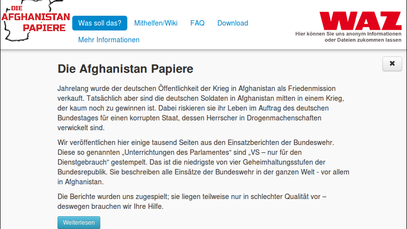 Netzpolitik.org kein Einzelfall: Regierung zwingt WAZ-Mediengruppe zur Zensur geleakter Afghanistan-Dokumente