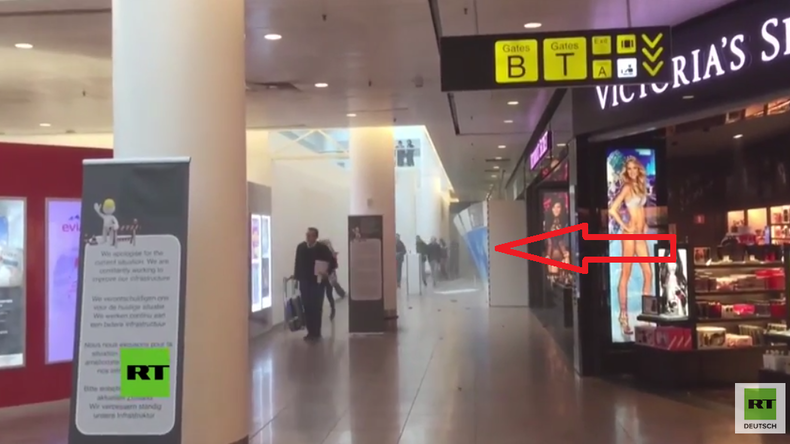 Erste Bilder nach dem Anschlag im Zaventem-Flughafen in Brüssel - Menschen fliehen in Panik