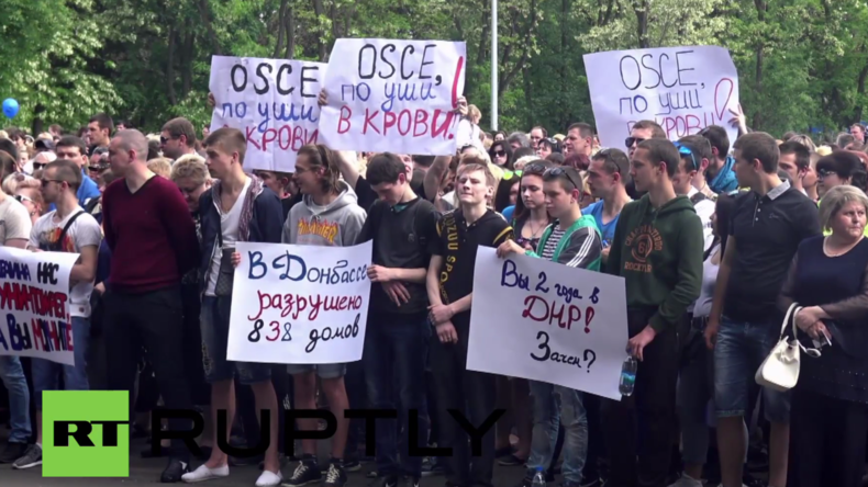 Ukraine: Vorschlag für bewaffnete OSZE-Mission verursacht Massenprotest in Donezk