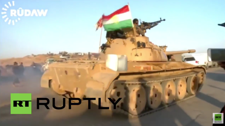 Irak: Kurdische Peschmergakämpfer beteiligen sich mit T-55 Panzern an Großoffensive gegen IS
