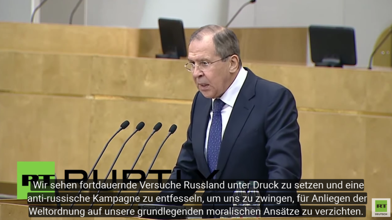 Lawrow: Russland soll für transatlantische Weltordnung auf seine moralischen Ansätze verzichten