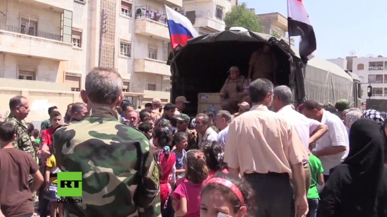 Syrien: Russische Armee liefert humanitäre Hilfe in Hama aus