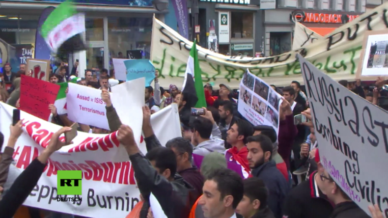 Hunderte FSA-Anhänger protestieren in Berlin gegen Assad und russischen Militäreinsatz