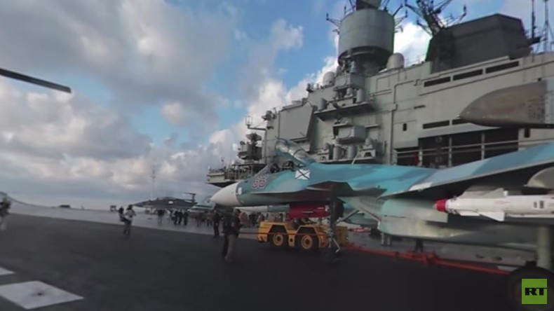 "Admiral Kuznetsow" 360°: Spektakuläre Aussicht an Bord des russischen Flugzeugträgers vor Syrien 