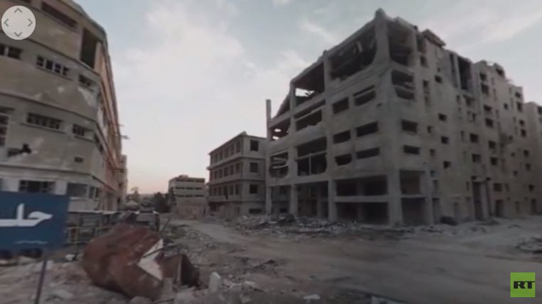 Gespenstisch: Zerstörte Straßenzüge in Ost-Aleppo im 360° Video 
