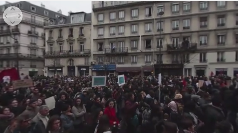 360°-Video: Mittendrin in der Demonstration gegen Polizeigewalt in Paris 