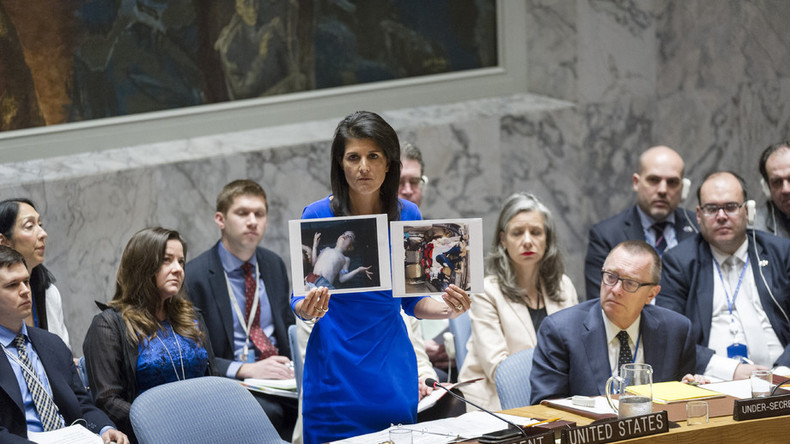 US-Gesandte im UN-Sicherheitsrat beschuldigt syrischen Präsidenten Giftgas eingesetzt zu haben. 