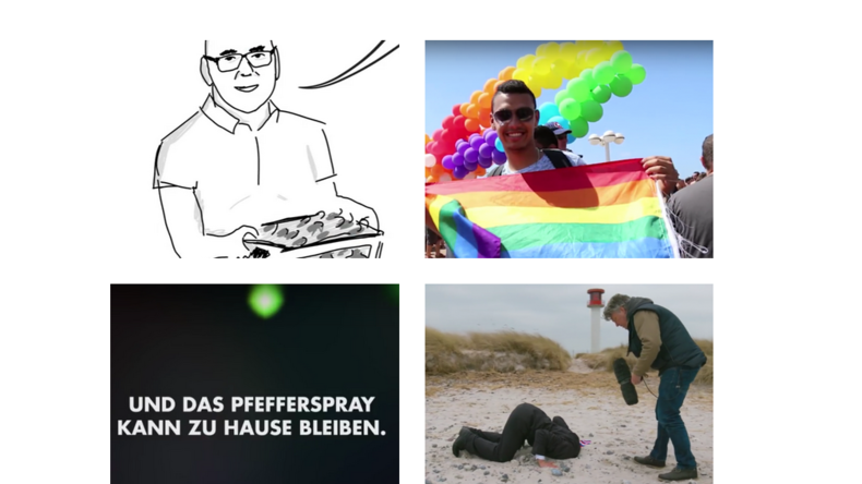 Bildausschnitte aus Wahlspots der LINKEN, SPD, AfD und der Grünen.