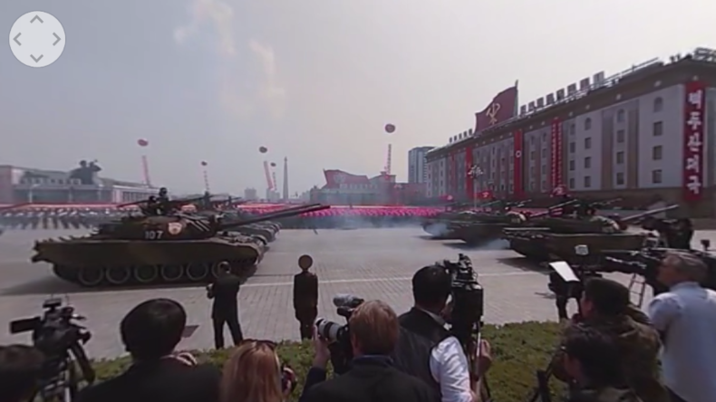 Nordkoreas Militärstärke im 360-Grad-Video: Größte Militärparade in Pjöngjang 