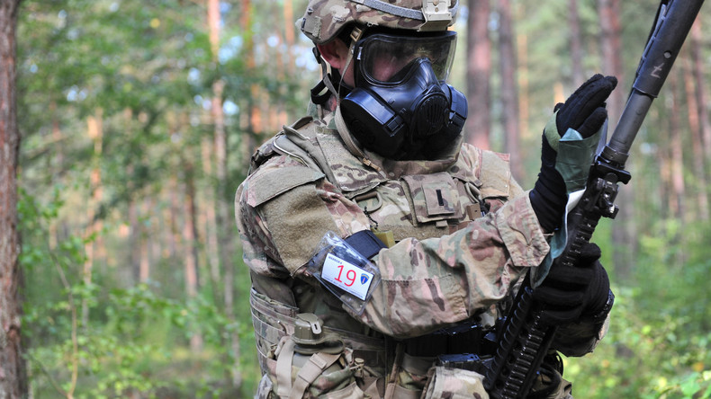 US-Army führt "Bester Krieger"-Wettbewerb auf ihrem Truppenübungsplatz in Grafenwöhr, Bayern durch