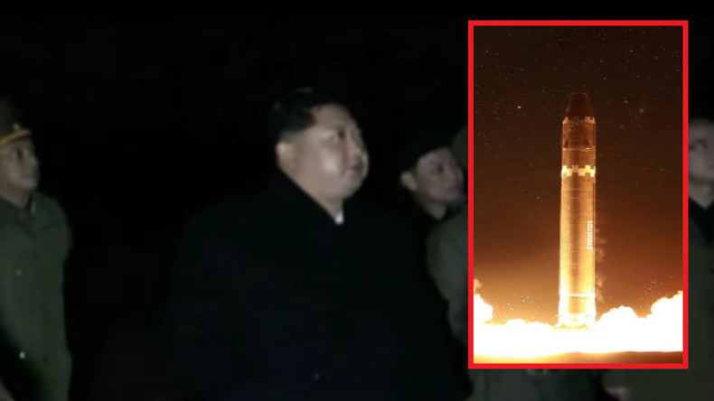 Nordkorea: Kim Jong-un begutachtet den Start seiner riesigen und mächtigen Hwasong-15-Rakete