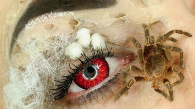 US-Amerikanerin benutzt echte Spinnen und Käfer im extravaganten Make-Up-Experiment [FOTOS]