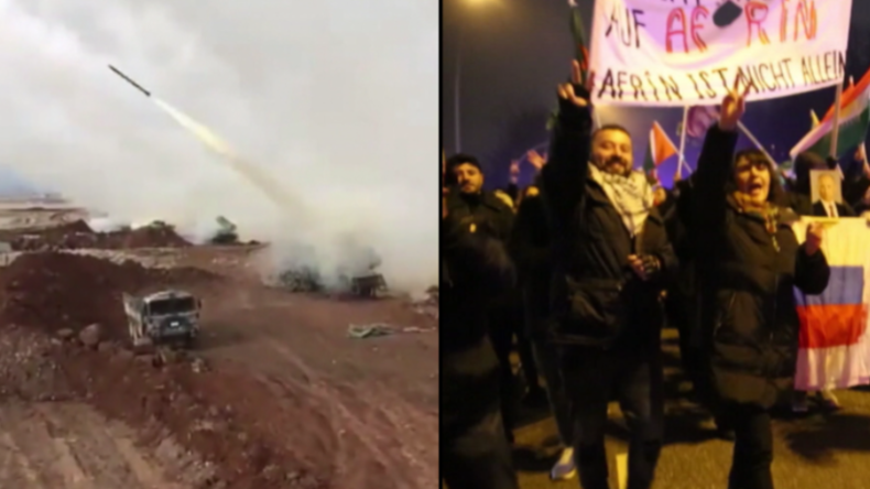 Türkischer Einmarsch in syrischem Afrin: Videos zeigen Angriffe und Proteste