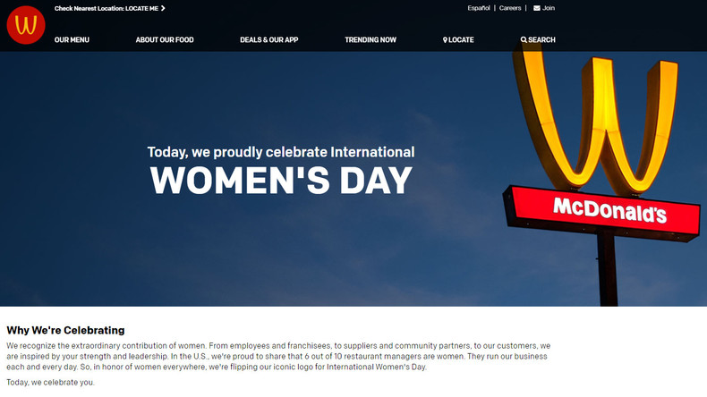 McDonald's dreht an Weltfrauentag sein Logo um