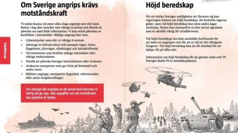 Erstmals seit 57 Jahren: Schweden verteilt Broschüre für Kriegs- und Krisenfall 
