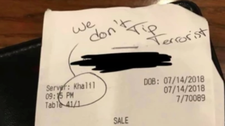 "Kein Trinkgeld für Terroristen": Kellner fälscht Beleidigung auf der Rechnung - gefeuert