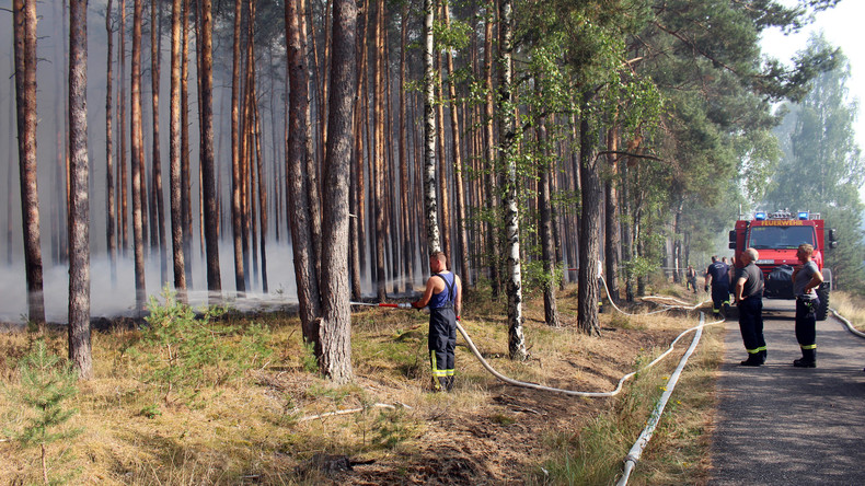 Polizei: Waldbrand bei Potsdam unter Kontrolle, Lage weiter riskant - Weltkriegsmunition gefunden 