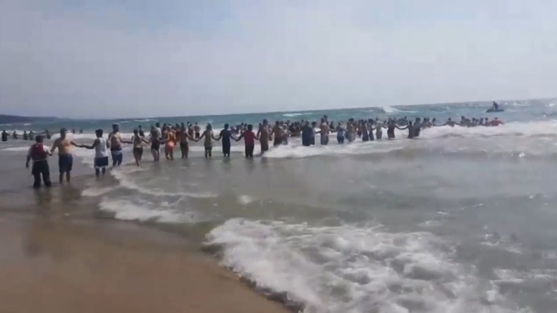 Um vermissten Schwimmer zu retten: US-Strandbesucher bilden Menschenkette