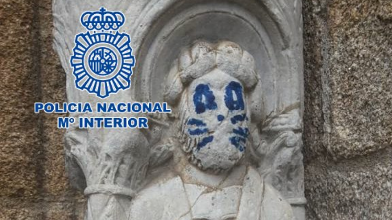 Katzengesicht steht nicht allen: Vandalen verunstalten mittelalterliche Heiligenstatue in Spanien
