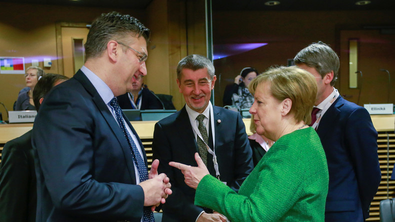 Angela Merkel und der kroatische Premierminister Andrej Plenkovic geben gemeinsame Pressekonferenz