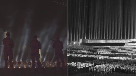 Ukraine: Asow-Regiment feiert seine "Helden" mit von Nazi-Propaganda inspiriertem Lichtdom