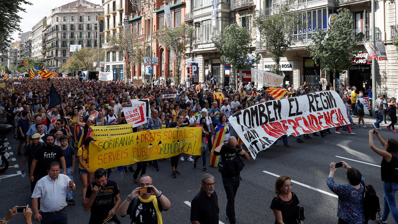 Katalonien: Ein Jahr nach Referendum erneute Proteste (Video)