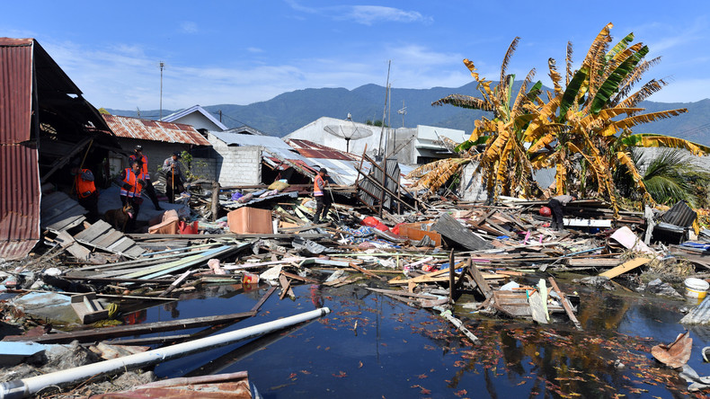 Satellitenvideo zeigt Verschwinden von Häusern bei Erdbeben in Indonesien