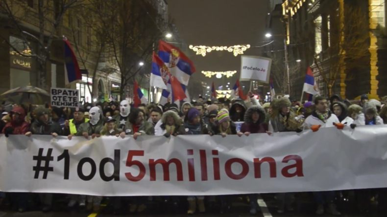 Serbien: Tausende trotzen der Kälte in der fünften Woche der Proteste in Belgrad