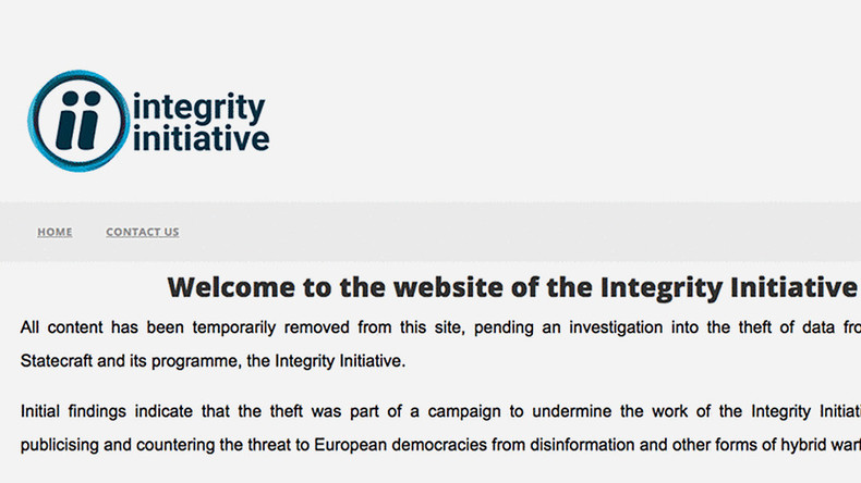 Integrity Initiative löscht Webseite bis zur Untersuchung des "Daten-Diebstahls"