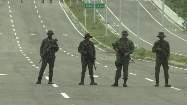 Venezuela: Streitkräfte bewachen Grenzübergang zu Kolumbien
