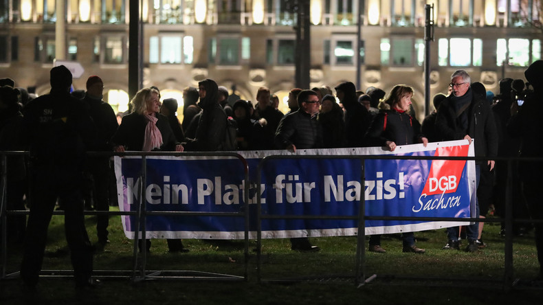 Protest gegen Neonazi-Aufmarsch in Dresden
