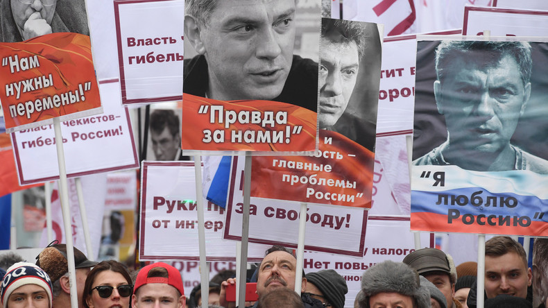 LIVE: Gedenkmarsch in Moskau in Erinnerung an den Mord an Oppositionspolitiker Boris Nemzow