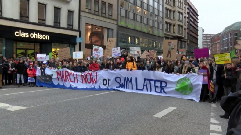 Schwedische Klimaaktivistin tritt in Hamburg beim Schulstreik auf