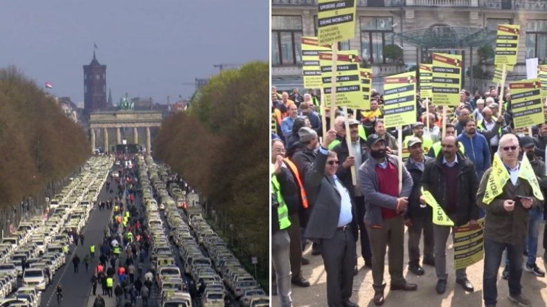 "Scheuer ist ein Lobbyist!" - Tausende Taxifahrer protestieren gegen Deregulierungspläne