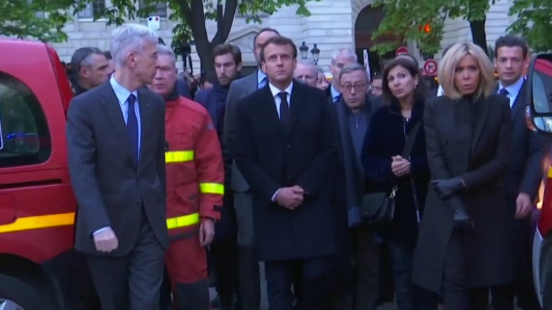 Notre-Dame in Flammen: Macron besucht brennende Kathedrale und sagt dafür Gelbwesten-Treffen ab