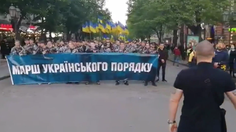 Ukraine: Nationalistenkundgebung in Odessa am fünften Jahrestag des Massakers vom 2. Mai 2014