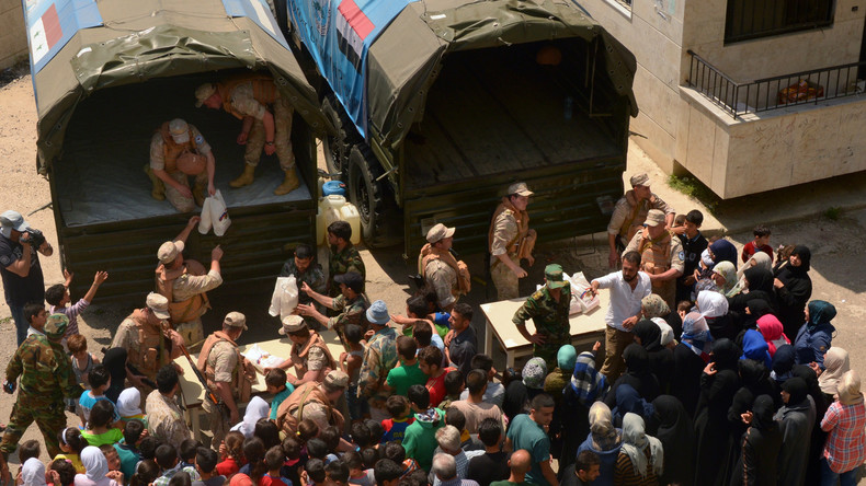 Russisches Militär liefert mongolische humanitäre Hilfe in die syrische Provinz Latakia