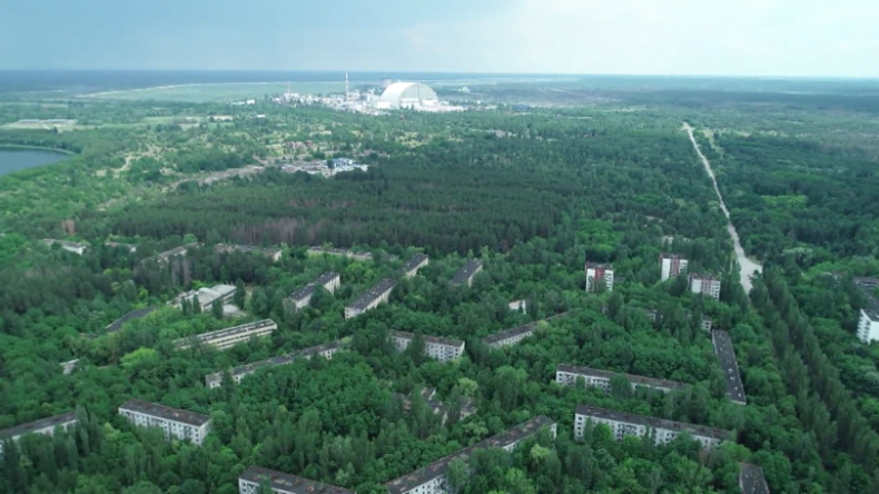 Drohne filmt Geisterstadt Pripyat 33 Jahre nach der Tschernobyl-Katastrophe