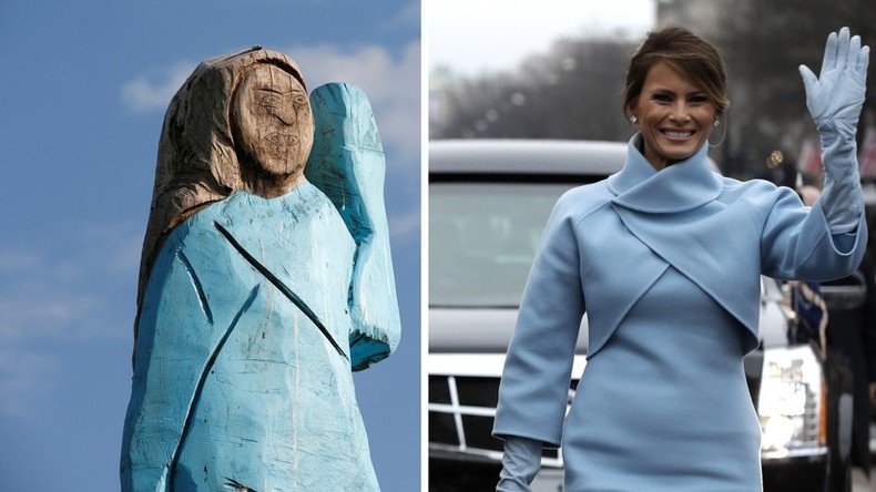 Holzstatue von Melania Trump in Slowenien enttäuscht Landsleute der First Lady