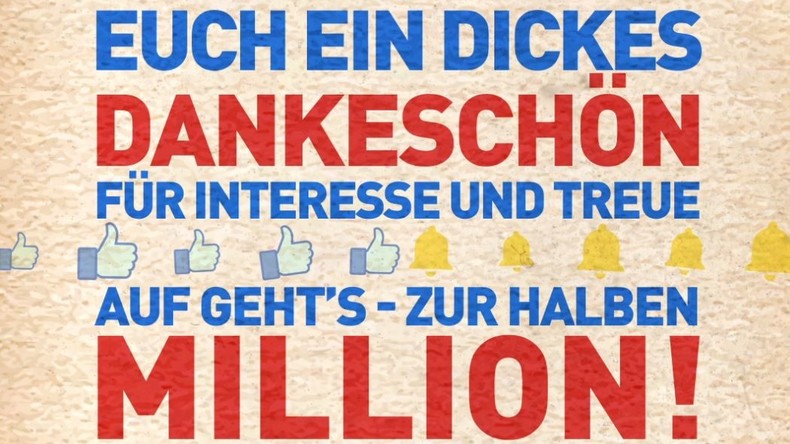 RT Deutsch feiert: 400.000 Likes auf Facebook und Abos auf Youtube (Animation)