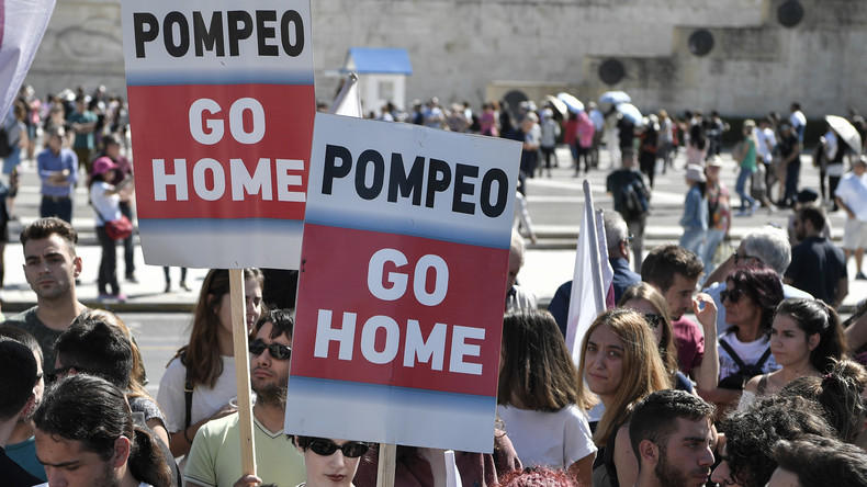 "Pompeo, go home": Proteste in Griechenland gegen die USA