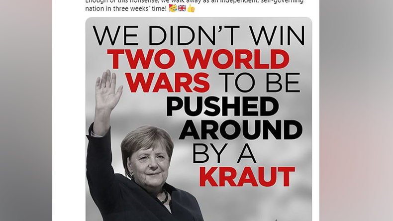 Britische Brexit-Seite: "Nicht zwei Weltkriege gewonnen, um von Deutschen herumgeschubst zu werden"