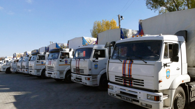Russisches Notfallministerium schickt 95. Konvoi mit humanitärer Hilfe in den Donbass
