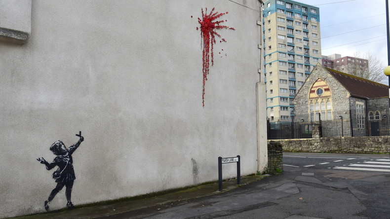 Pünktlich zum Valentinstag: Banksy bekennt sich nach Medienwirbel zu neuem Streetart-Werk