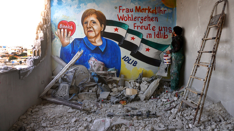 Nach Merkels Corona-Test: Syrer im al-Qaida-kontrollierten Idlib "bedanken" sich mit Graffiti